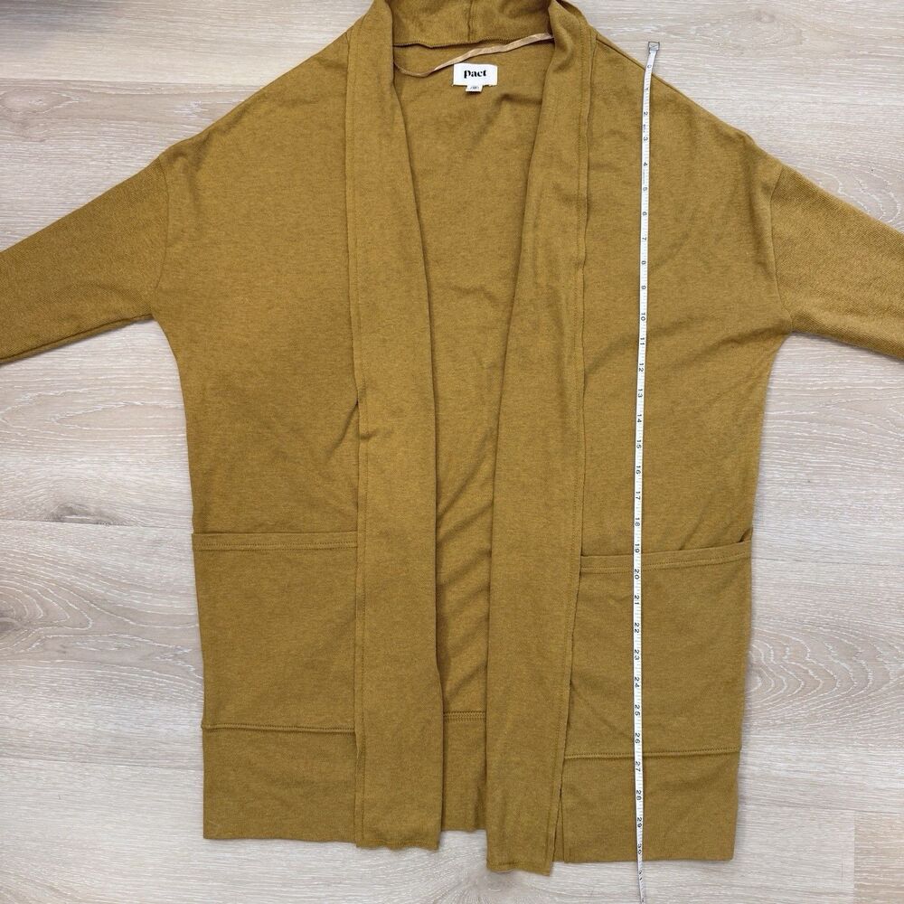 PACT Brooklyn Airplane Cardigan XS/S Chai Heather Organic Cotton Yellow Pocket - Picture 7 of 12